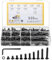 Ewwtrey 520 Stück M4 Schrauben Set, Innensechskant Senkkopfschrauben Muttern Set, Innensechskantschrauben mit Muttern Set, Flachkopf Maschinenschrauben Set, Schwarz Gewindeschrauben und Muttern Set