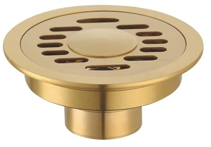 Situetuate 10 cm Messing rund Bodenablauf Abdeckung Dusche Abfall Drainer Gitter Bodenablauf Gold cuicui (Color : 6 UK)
