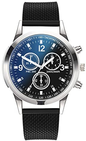 RLEHJN Uhren Herren Edelstahl Analog Armbanduhr Herren Damen Wasserdicht Multifunktionale Datum Herrenuhren Klassische Business Männer Geschenke Angebote des Tages Heute Blitzangebote (C3)