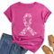 hohololo Tee-Shirt Octobre Rose pour Femme Cancer du Sein d'Octobre Rose Ruban Tshirt,Rose-G,L