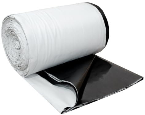 Silofolie 8x10 Meter, Gartenfolie, Abdeckfolie, Poolfolie, schwarz/weiß, UV-stabil, lichtdicht, wasserdicht, reißfest