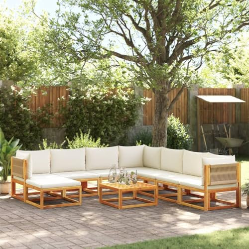 ShGaxin Set de sofás de jardín con Cojines 9 pzas Madera Maciza Acacia, Conjunto Jardin Exterior, Muebles Jardin Exterior, Mueble Terraza, Set De Jardin Exterior, Juegos De Terraza - 3278861
