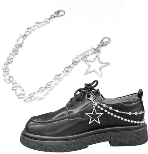 Gownsella 2 Stück Schuh Charms Kette – Punk Schuhschmuck für Sneaker & Boots, Schnürsenkel Anhänger mit Clip, DIY Zubehör