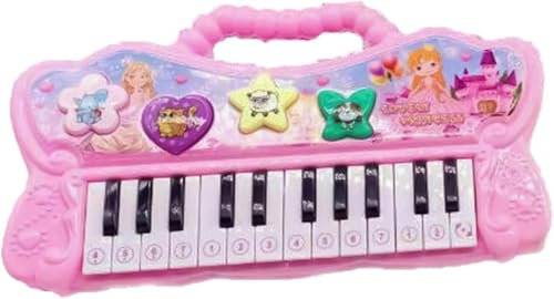 DIOXSTAR Multifunctional Electric Organ Piano With Light, Development Of Fine Motor Skills, Hand-Eye Coordination, And Cognitive Functions, Ideal Gift Choice, (PINK)
