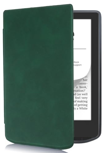 Huanghua Compatible avec Vivlio Light HD/Light 6-pouces Housse de tablette, Housse de protection en cuir ultra mince à couverture complète avec couvercle pliant Robuste (Vert)