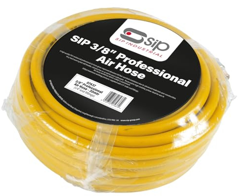 SIP 3/8 20m Professional Air Hose, High Kink-Resistant Nitrile Rubber & PVC, 310psi Compressor Hose