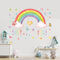 Rainbow Wall Decal, Large Rainbow Wall Sticker Colorful Raindrop Cloud Star Heart Butterflies rainbow wallpaper Peel and Stick Wall Art Sticker for Baby Kid Nursery Girl Bedroom Living Room Wall Décor
