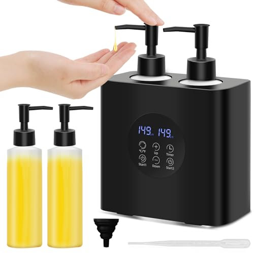 Chauffe-Huile de Massage Double, iklestar Chauffe-Huile Double pour Massage avec Quatre flacons d'huile, Distributeur de crème Chauffant Automatique pour Flacon de Lotion corporelle