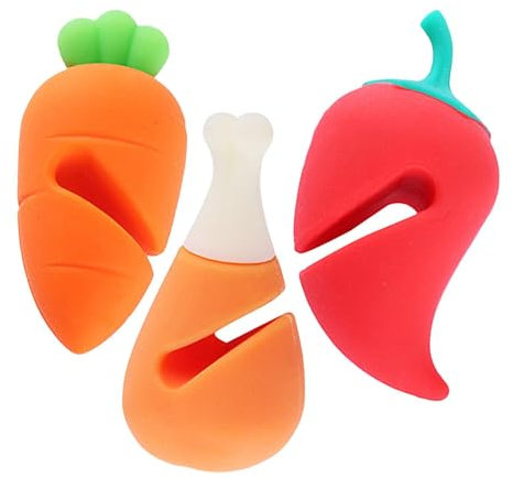 Sirseon Elevador de tapa, Levantador de tapa de olla - 3 tapones de silicona resistentes al calor para hervir | Soporte de tapa de olla con forma de comida para restaurante de cocina, accesorios de
