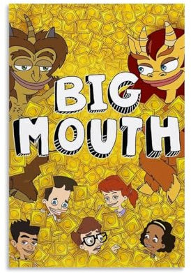 JIRUAHHY Big Mouth TV-Serie-Poster, Schlafzimmer, Wohnzimmer, Wandkunst, Dekoration, Poster, 50 x 75 cm, ungerahmter Stil