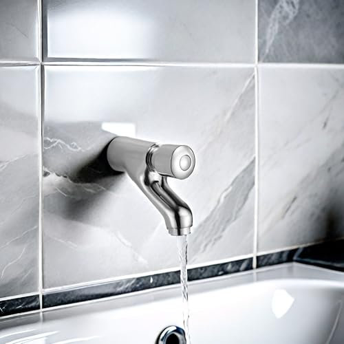 Robinet d'eau froide à bouton-poussoir mural, robinet de lavabo de salle de bain, robinet de retard pour se laver les mains et le visage, 100 x 90 mm