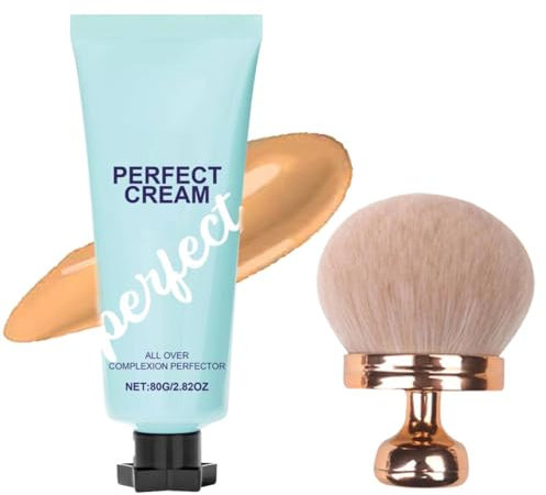 All-Over Complexion Perfector,2025 New Body Coverage Perfector, Hydrating Full Coverage Concealer,Long-Lasting CC Cream Foundation, Concealer&Coverage,Lightweight & Waterproof (#2 Nude+Brush)