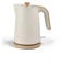 New Cream 1.7L Fast Boil Scandi Kettle – 3000W Electric Kettle with Wood Effect Handle, Rapid Boil, Easy View Water Window D-07 (Cream & wood-effect)