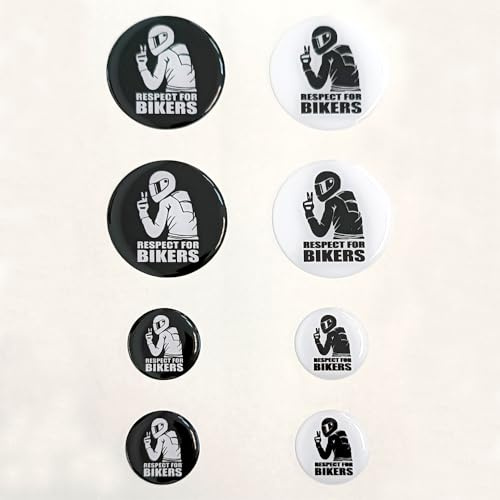 8 Stück geharzte Gel-Aufkleber 3D-Aufkleber Wappen Logo für Auto Motorrad Roller Helm RESPECT FOR BIKERS