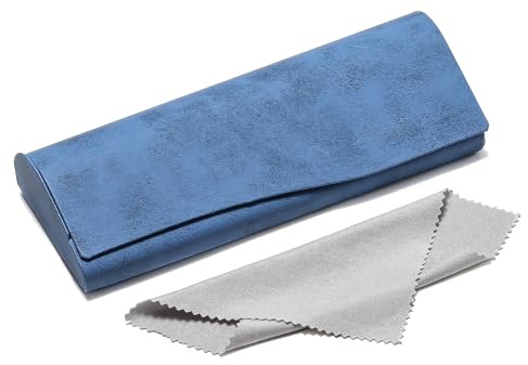 Suertree Leder Brillenetui mit Magnetverschluss Tragbare Brillenetui Box Sonnenbrillen Etui Hardcase Brillenetuis für Lesebrille