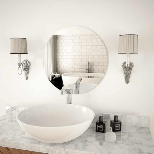 INLIFE Wandspiegel 50 cm Rund Glas,Heim & Garten,Dekoration,Spiegel,Silber,2.62 KG,245703