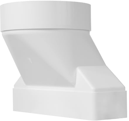 Repa Market 204 x 60 mm Rechteckiger Rohrverbinder für Rund Lüftungsrohr 125mm - ABS Kunststoff Rundrohr Verbindung, Heizung, Kühlung - Flachkanal/Runde Lüftungskanal, Abluftschlauch 125mm Adapter