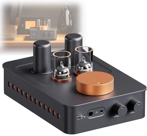 Vacuum Tube Headphone Amplifier with Tone Control - High-Fidelity Preamplifier for Home Audio, Enhanced Sound Quality & Rich Detail