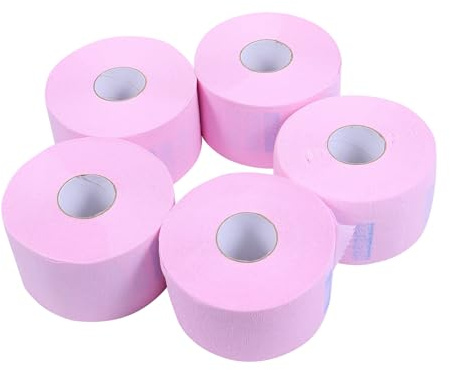 Veemoon 5 Rollen Einweg Nackenschutzpapiere Halsstreifen Friseur Halspapier Kragenpapier für Haarschnitt Salon Nutzung Zufällige Farbe Zufällige Farbe