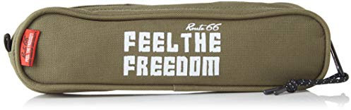 ROUTE 66 PORTATODO, Astuccio per Il Tempo Libero e Lo Sport, Unisex, per Adulti, Cachi, Mediano