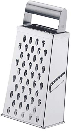 GEFU 10750 Vierkantreibe CUBO - Edelstahl Reibe mit 3 Reibflächen - Hobel für Gemüse mit äußerst scharfen Klingen