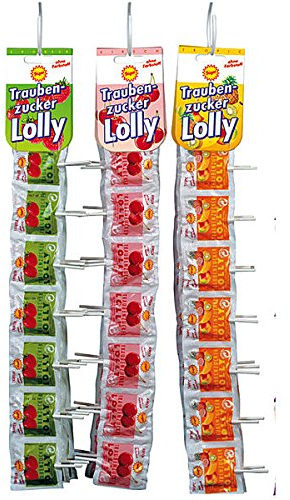 Frigeo Traubenzucker Lolly Ketten 3-fach sortiert 40st.