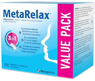 Metagenics - MetaRelax, In Situazioni di Stress, Stanchezza e Tensione Muscolare - 180 Compresse