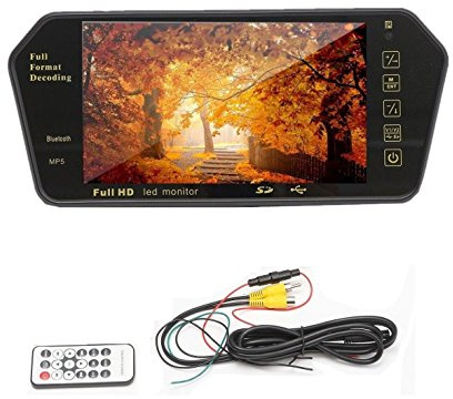 Topolenashop Rückspiegel Monitor 7 Zoll Bluetooth USB SD TFT MP5