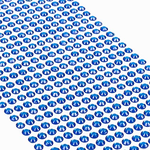 Movoja Dunkelblaue Strasssteine - runde Glitzersteine 640 Stück 5 mm selbstklebend zum Verzieren und Basteln | Schmucksteine zum aufkleben | Steinchen Dekosteine Bastelsteine Dunkelblau Blau
