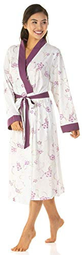 Ladies Luxury Jersey Polycotton Long Dressing Gown UK 10-24 (18/20, Purple)