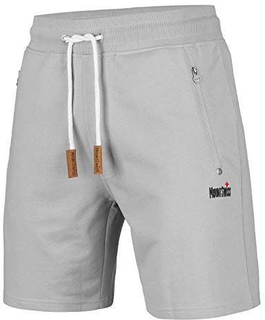 Mount Swiss Kurze Freizeithose Liam I Sweatpants Herren Mit Taschen I Sport Shorts Übergröße Farbe: Grau Größe: 5XL