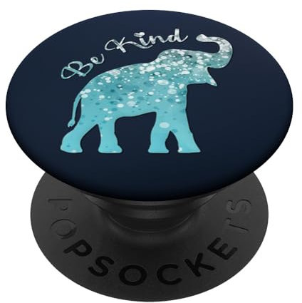 PopSockets Silver Light blue Be Kind Elephant Phone Grip Dark navy PopSockets Swappable PopGrip