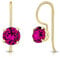Orecchini Donna Fucsia - Orecchini Fucsia Donna Argento 925 Placcati Oro con Punti Luce 6 mm - Orecchini Pendenti Oro - Orecchini Fuxia Donna - Orecchini Punti Luce Oro