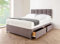 Grey Linen Look Divan Super King Size Bed Frame with 20” Cubic Headboard | Super King Size Bed with Mattress Included Spring Memory Foam & 2 Storage Drawers | Room Decore Bedroom Furniture Set