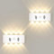 Kingwei 2 Stücke LED Wandleuchte Aussen 8W mit Bewegungsmelder Aussenlampe 3000K Warmweiß Außenlampe IP65 Wandlampen innen Up and Down Außenwandleuchte Weiß