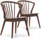 VS Venta-stock Pack 2 sillas Mura Color Nogal, Madera Maciza, 55 cm (Largo) 58,5 cm (Profundo) 84 cm (Alto)