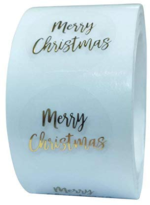 Running Frohe Weihnachten Aufkleber 500 Stück Runde Transparente Frohe Weihnachten Aufkleber Umschlag Geschenkkarten Siegel Etikett Ideal Für Unternehmen, Online-Händler, Boutiquen