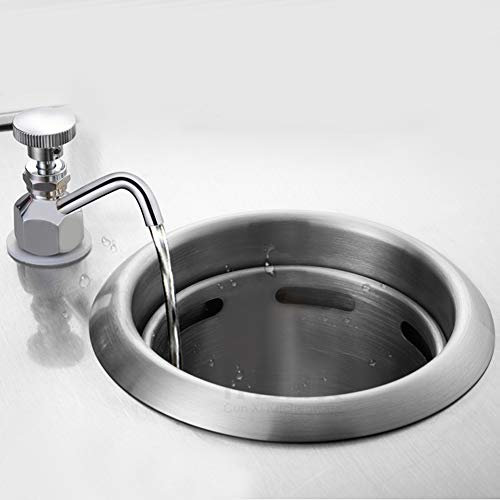Artist Unknown Stainless Steel & Brass Dipper Well Faucet Sink, Undermount, Rectangular, 17.6*28.3*3.8 cm / 6.9*11.1*1.5 in, Silver, Self-Rimming, 1 Hole, For Washing Coffee Spoon, Ice Cream Spoon