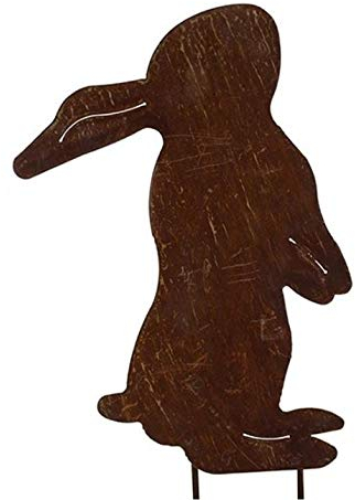 Rostalgie Edelrost Hase Flecki stehend auf Hinterbeinen zum Stecken Garten Deko