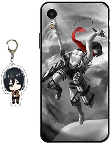 Staremeplz Compatible with iPhone XR Case Anime Design [With Figure Keychain], Soft Silicone Flexible TPU Animation Phone Case for iPhone XR