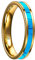 GALANI Ring Hochzeit Blau Gold Herren Damen Wolfram Blaue Eheringe Verlobungsring Vertrauensring Partnerringe mit Türkis 4mm Größe 68.5(21.8)