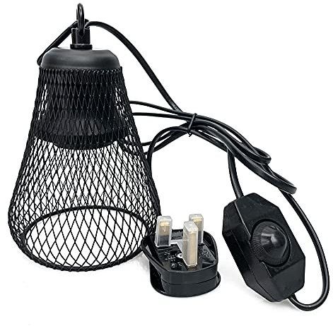 hisunfarm Reptile Heat Lampshade Anti-hot Cover Cage for UVA/UVB Heating Lamp Basking Bulb, for Turtle Chicken Coop Lizard Snake Frog