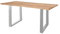 SAM Baumkantentisch 220x100cm Marek, Sheesham-Holz naturbelassen, Esstisch mit echter Baumkante, massiver Esszimmertisch mit U-Gestell Silber, Tischplatte 26mm