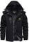 KEFITEVD Winterjacke Männer Warm Gefütterte Softshelljacke Wanderjacke Herren Wasserdicht Atmungsaktiv Winter Jacket Skijacke Schwarz L
