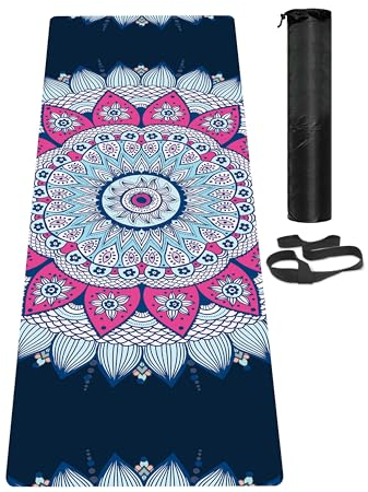 LaiEr Yogamatte, rutschfeste, umweltfreundliche Trainingsmatte mit Tragegurt, Dicke Übungs- und Trainingsmatte für Yoga, Pilates und Fitness (183 cm x 61 cm x 6 mm)