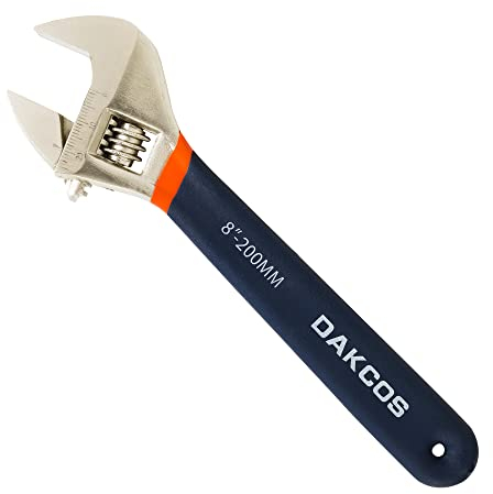 DAKCOS Chiave inglese regolabile con impugnatura morbida, 200 mm