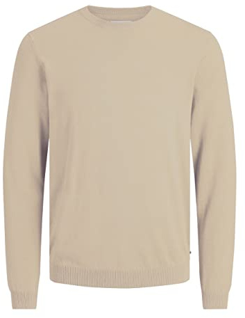 JACK & JONES Men's Classic Knit Jumper, Beige (Crockery), L