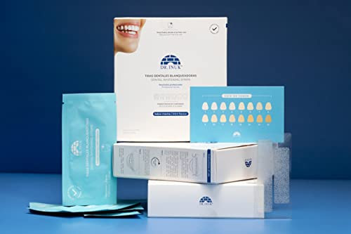 DR INUK® Zahnaufhellungsstreifen - 28 Streifen ohne Peroxid und Säuren für 14 Zahnaufhellungssitzungen - 6 Farbtöne in 4 Wochen - Nicht sensible Formel - Beinhaltet eine Farbtonübersicht