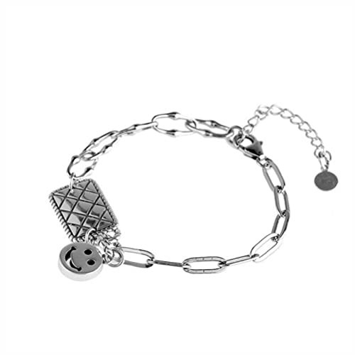 S925 Thai Silber Cool Style Armband Retro Style Simple Lover Armband Schmuck Thai Silber, 17+5Cm, OZZKI, Thailändisches Silber, 17+5cm