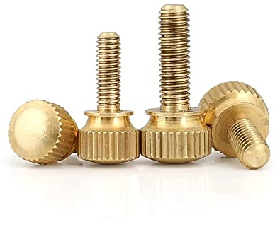 Lot de 2 vis à pouce M8 x 50 mm en laiton craquelé avec épaule, boulon à poignée manuelle